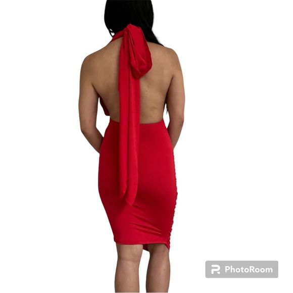 NWOT Dreamgirl Red Dress, Halter Backless, Size Small - Picture 4 of 7